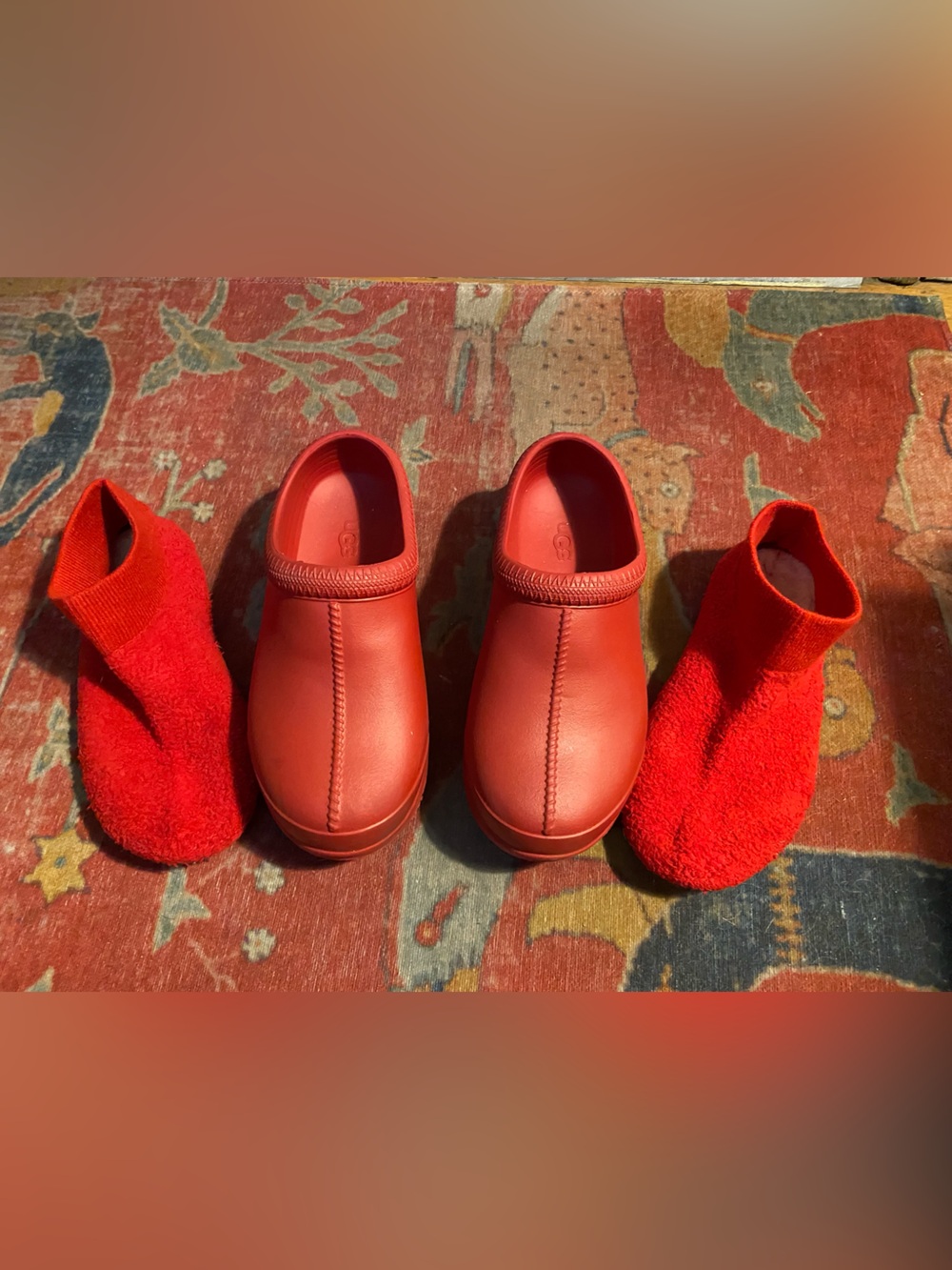 UGG Red Rubber Clogs Size 8